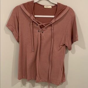 Pink shirt sleeve shirt